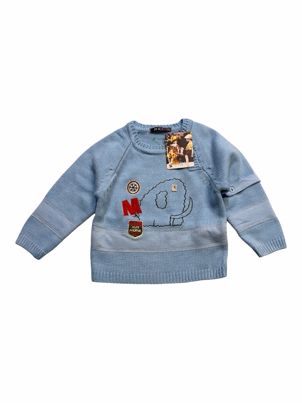 M&Y Light Blue Appliqué knit Sweater – Baby/Toddler NWT